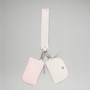 Lululemon Dual Pouch Wristlet|white opal/flush pink